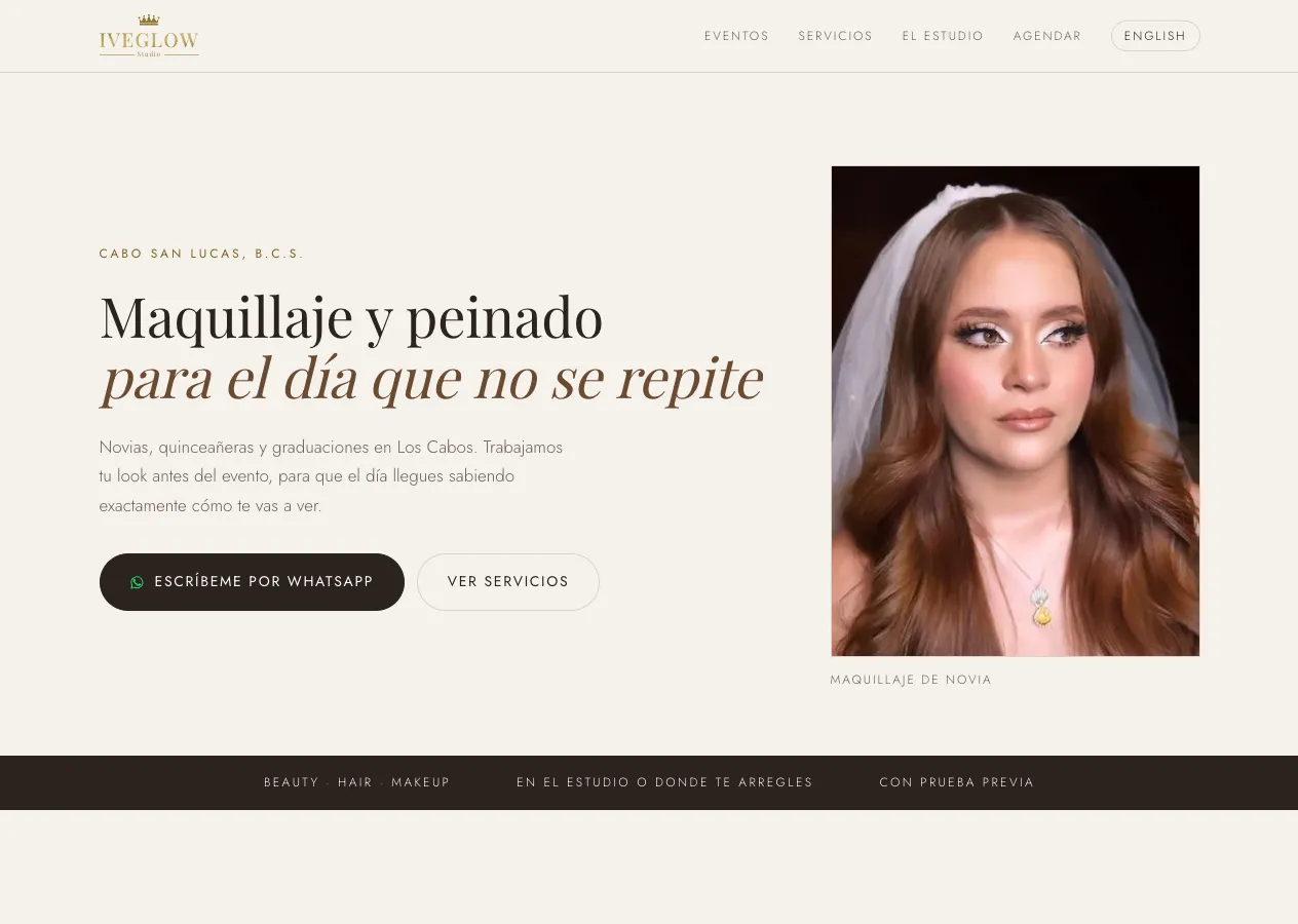 Home page of the Iveglow Studio website